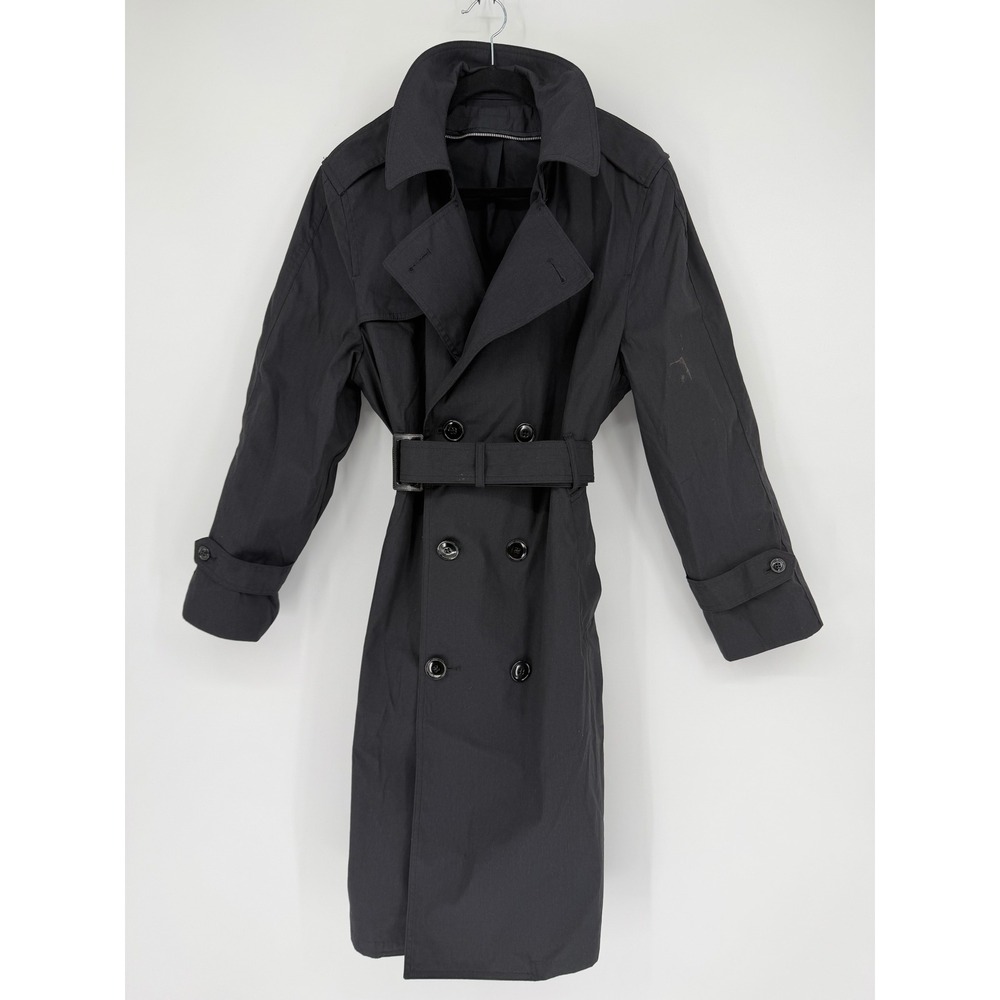 American Apparel Garrison Collection Men Black All Weather Army Trench Coat 40S